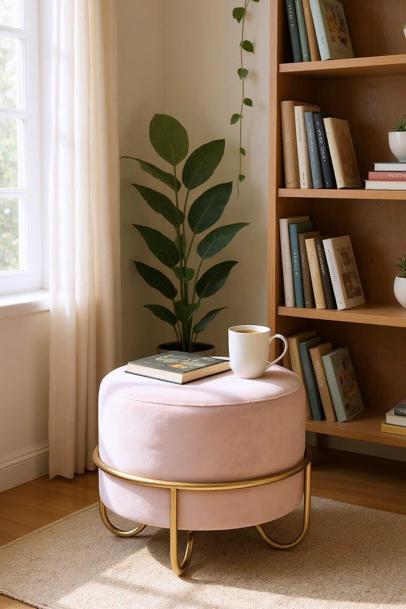 HAKU Möbel Hocker aus Textil gepolstert in Pink