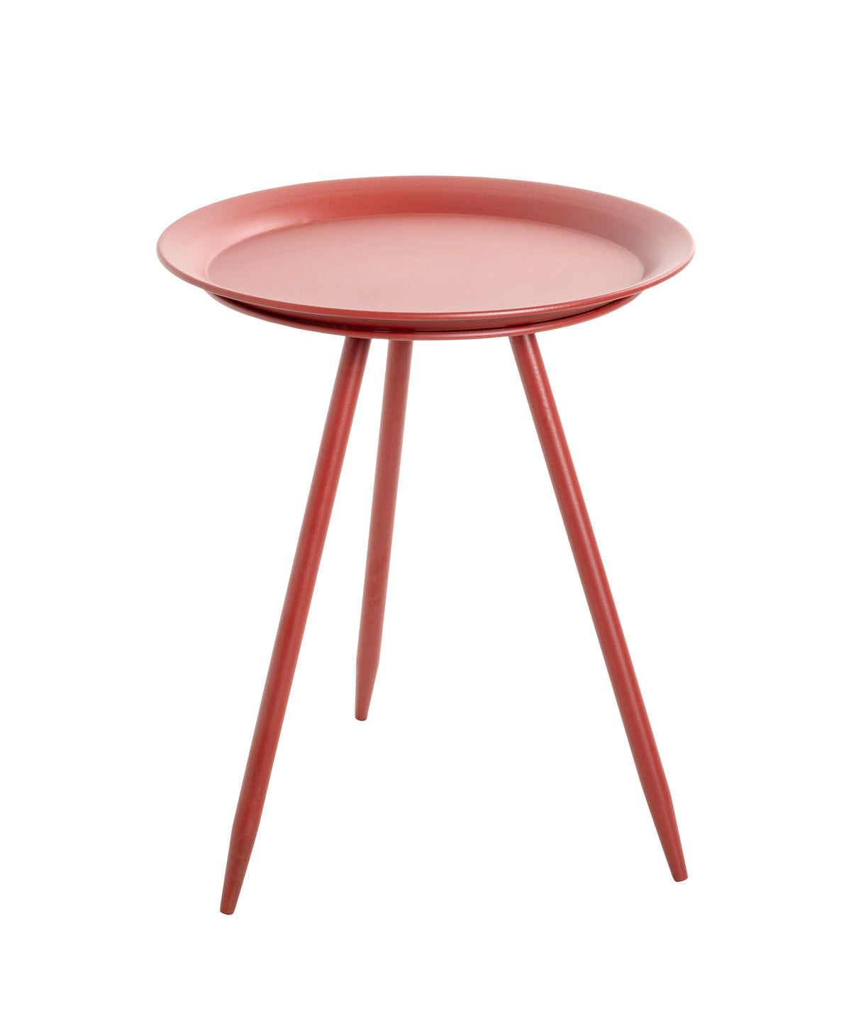 HAKU Möbel Beistelltisch aus Metall H 47-54 cm Ø 38-44 cm, Ø 38 cm, H 47 cm in Rot