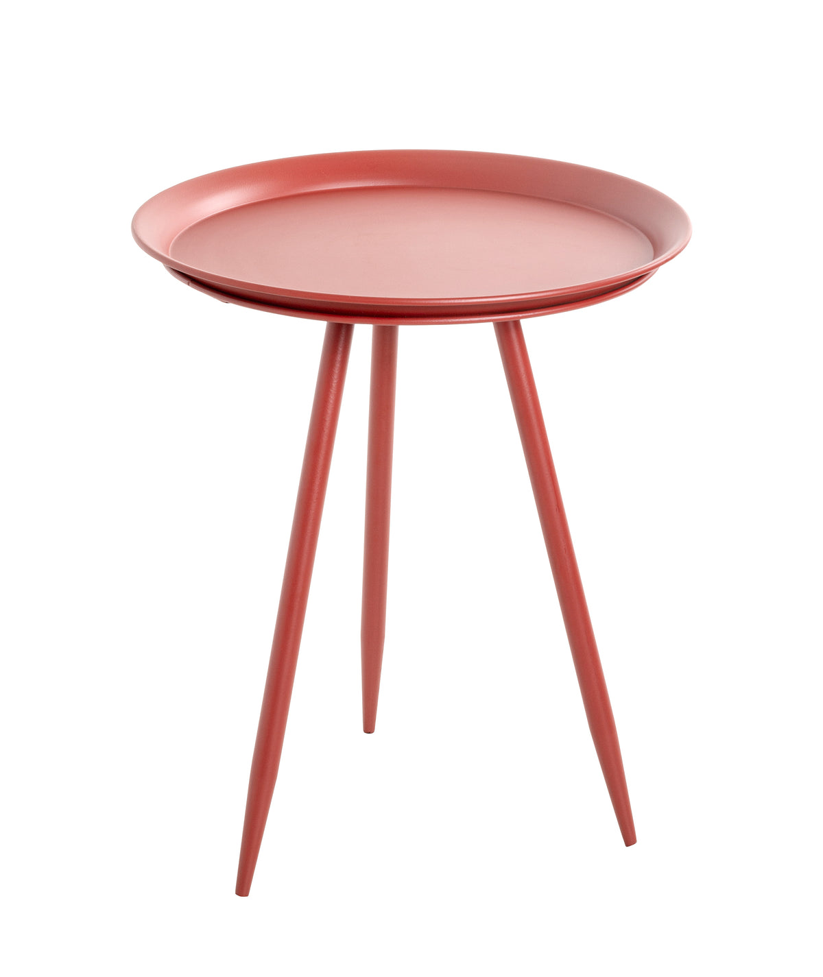 HAKU Möbel Beistelltisch aus Metall H 47-54 cm Ø 38-44 cm, Ø 44 cm, H 54 cm in Rot