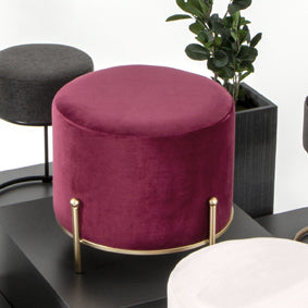 HAKU Möbel Hocker aus Textil gepolstert in Rot