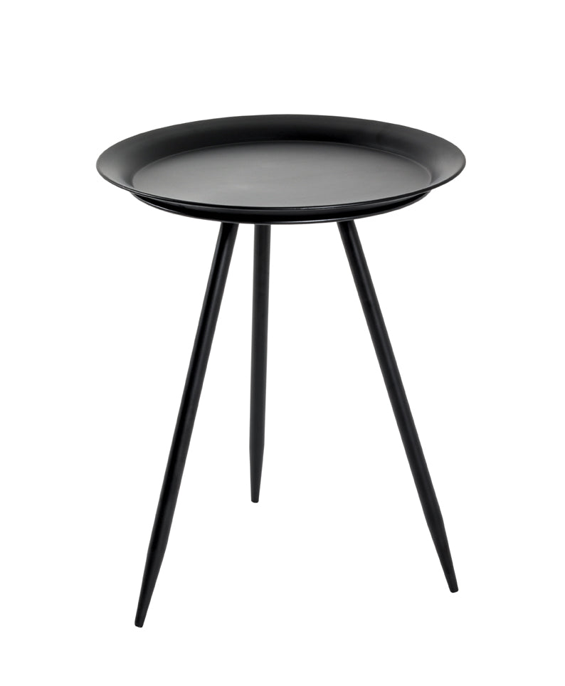 HAKU Möbel Beistelltisch aus Metall H 47-54 cm Ø 38-44 cm, Ø 38 cm, H 47 cm in Schwarz