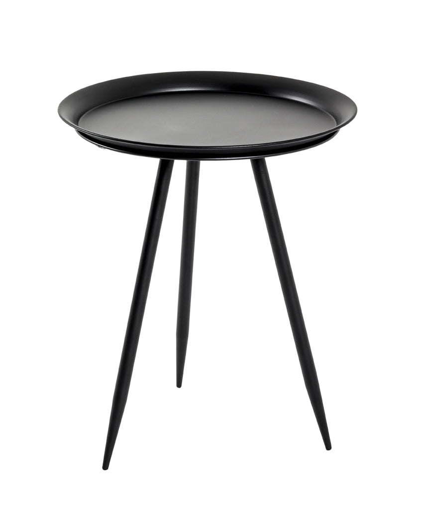 HAKU Möbel Beistelltisch aus Metall H 47-54 cm Ø 38-44 cm, Ø 44 cm, H 54 cm in Schwarz