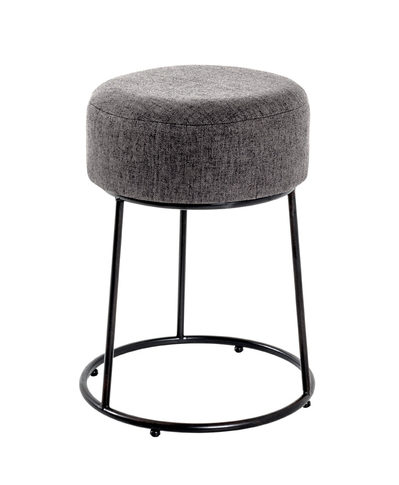 HAKU Möbel Hocker aus Textil gepolstert in Anthrazit in Anthrazit, Schwarz