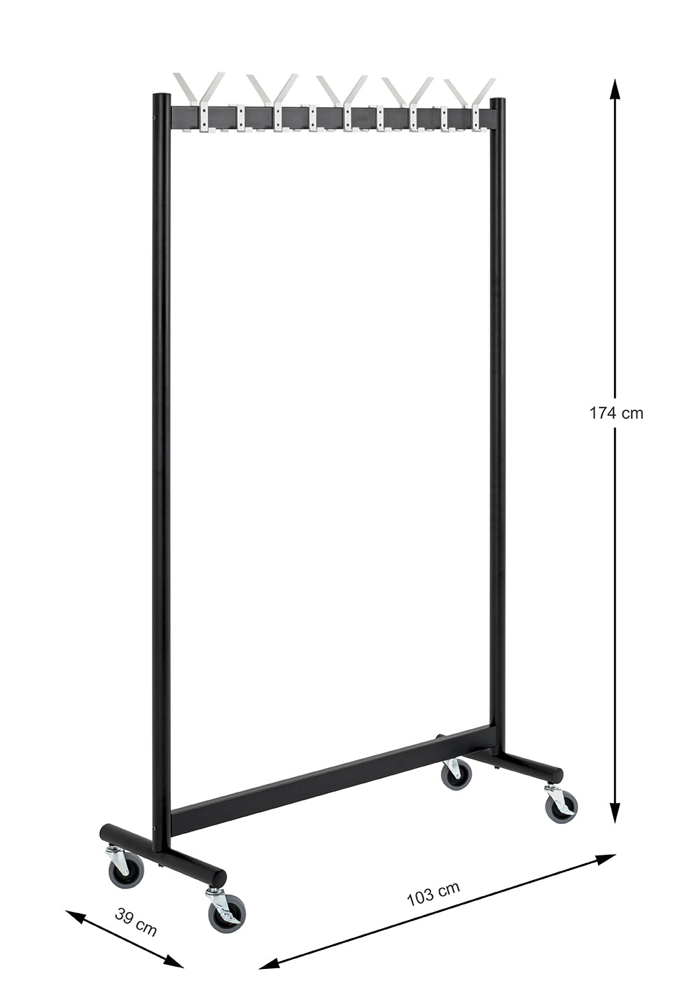 HAKU Möbel Rollgarderobe aus Metall in Schwarz