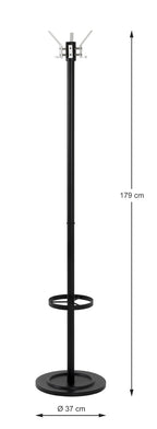 HAKU Möbel Garderobenständer aus Metall in Schwarz 37 x 179 cm