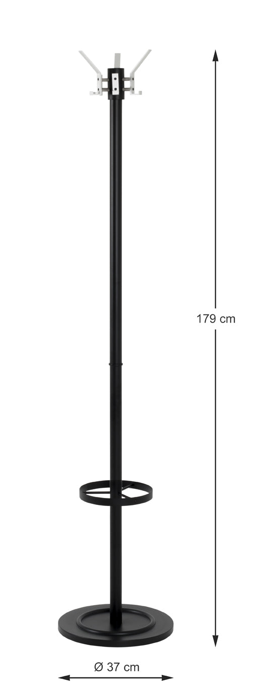 HAKU Möbel Garderobenständer aus Metall in Schwarz 37 x 179 cm