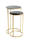 HAKU Möbel Beistelltisch aus Metall mit Glas in Gold