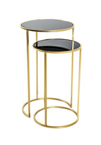 HAKU Möbel Beistelltisch aus Metall mit Glas in Gold