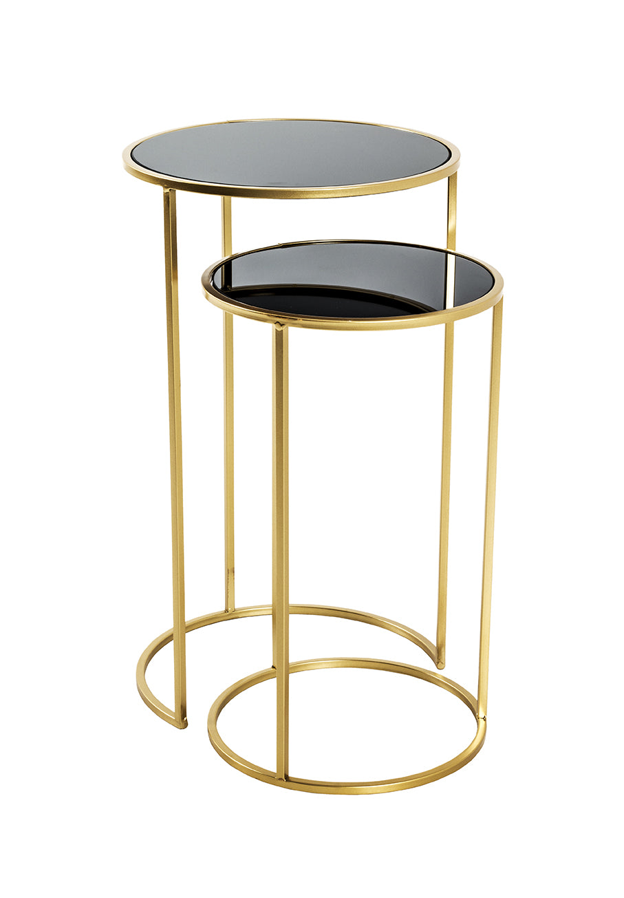 HAKU Möbel Beistelltisch aus Metall mit Glas in Gold