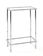 HAKU Möbel Konsole aus Metall mit Glas in Silber 50 x 25 x 75 cm