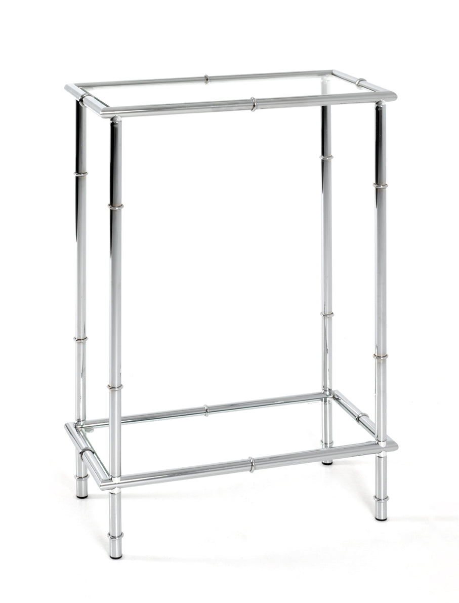 HAKU Möbel Konsole aus Metall mit Glas in Silber 50 x 25 x 75 cm