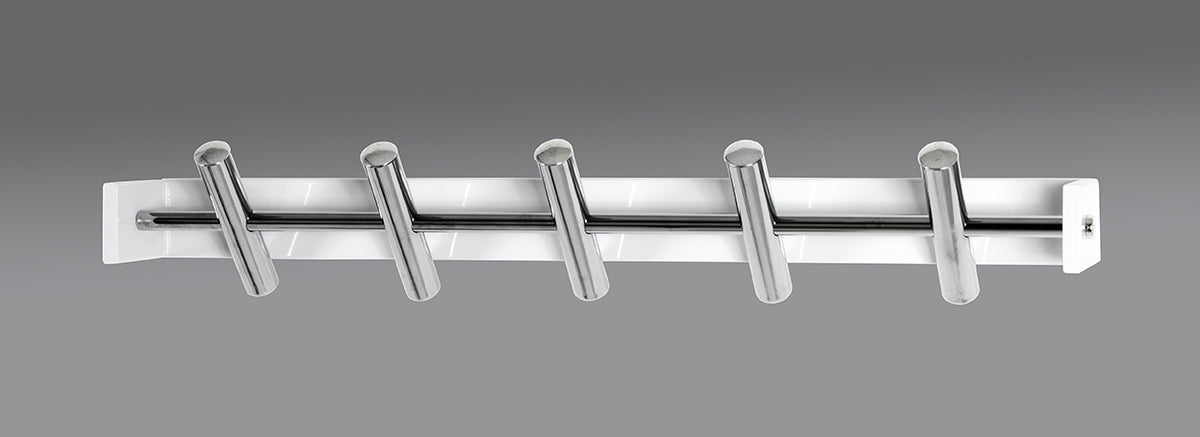 HAKU Möbel Garderobenleiste aus Metall in Weiss 60 x 10 x 10 cm
