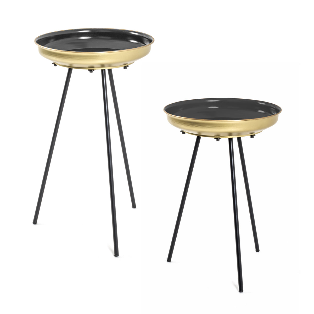 HAKU Möbel Beistelltisch aus Metall in Gold in Gold, Schwarz