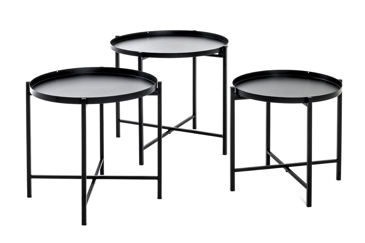 HAKU Möbel Beistelltisch aus Metall Säulenfuss in Schwarz