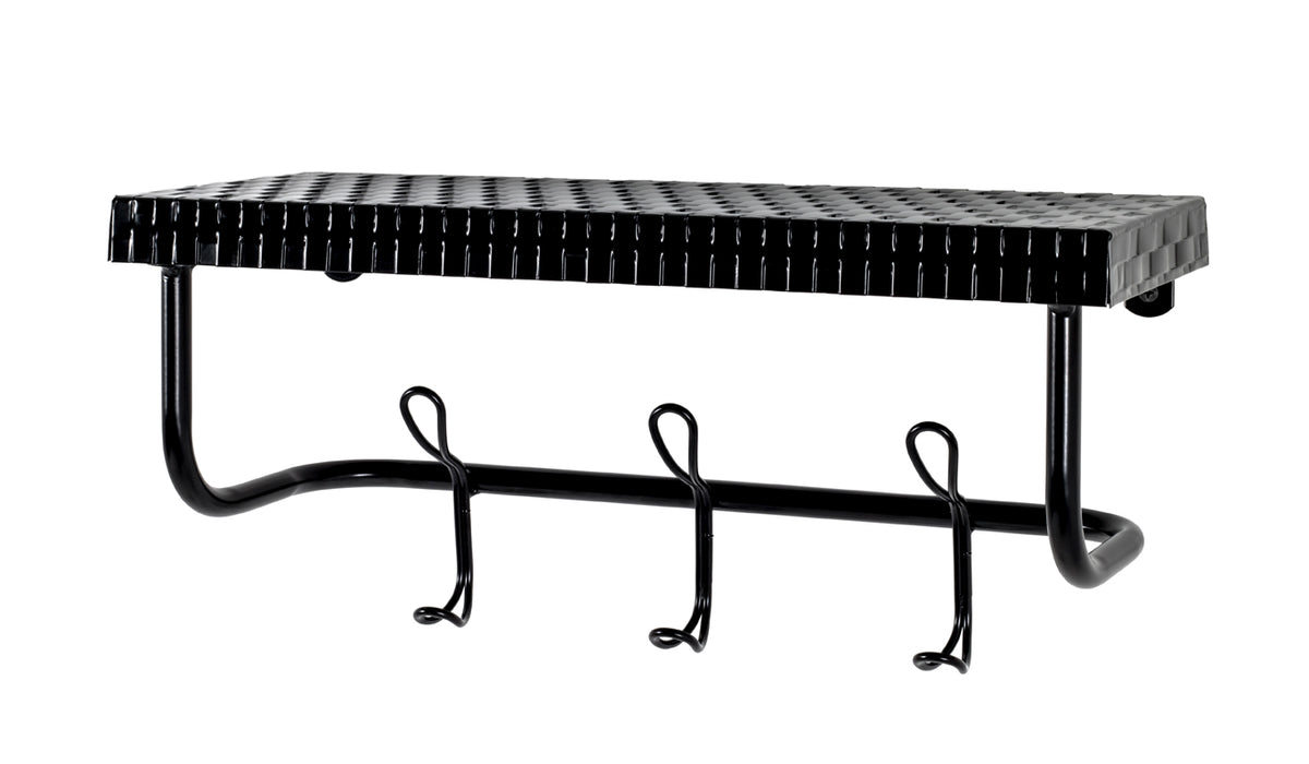 HAKU Möbel Wandgarderobe aus Metall in Schwarz 42 x 16 x 19 cm