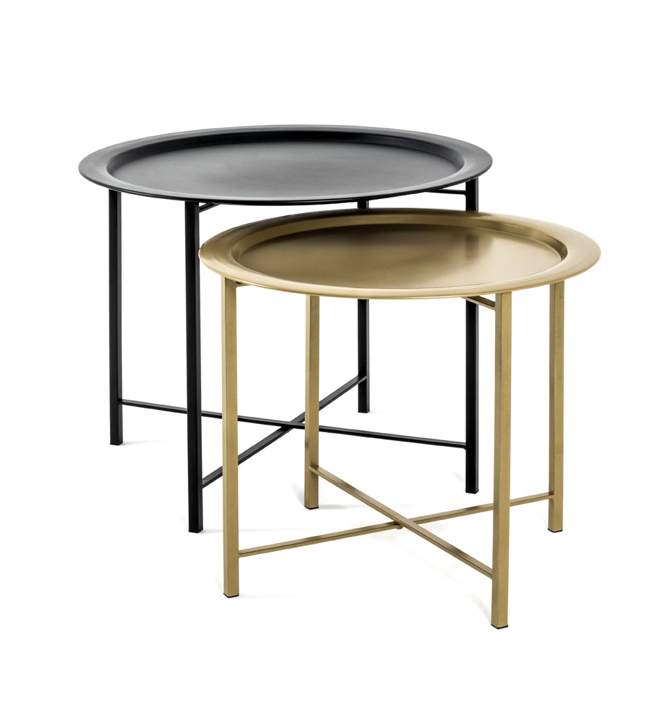 HAKU Möbel Couchtisch aus Metall Säulenfuss in Schwarz