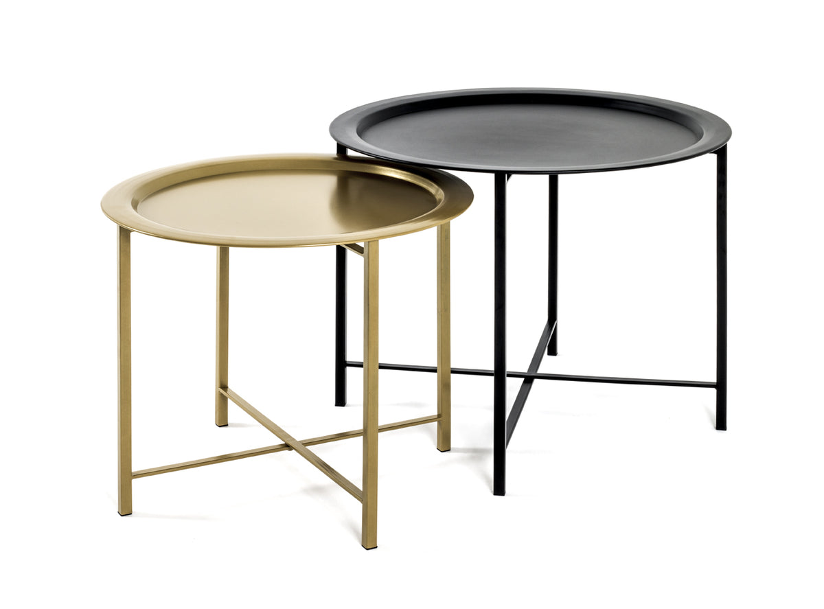 HAKU Möbel Couchtisch aus Metall Säulenfuss in Schwarz