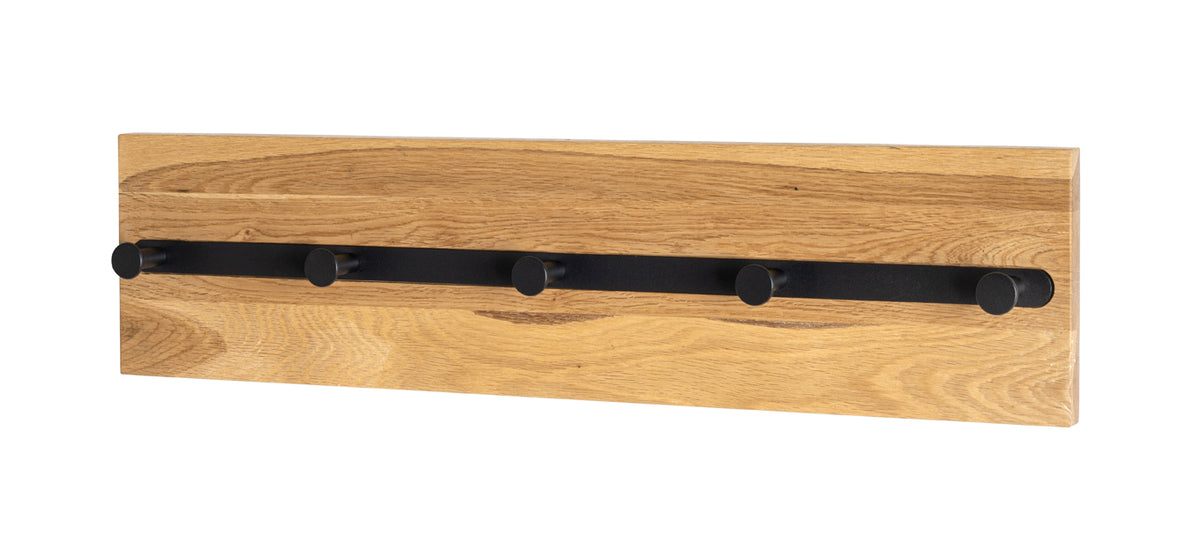 HAKU Möbel Wandgarderobe aus Massivholz in Braun 60 x 6 x 15 cm