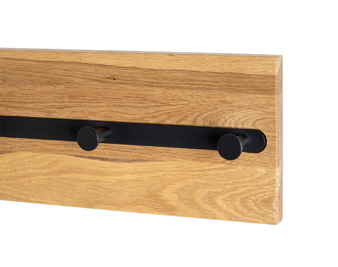HAKU Möbel Wandgarderobe aus Massivholz in Braun 60 x 6 x 15 cm