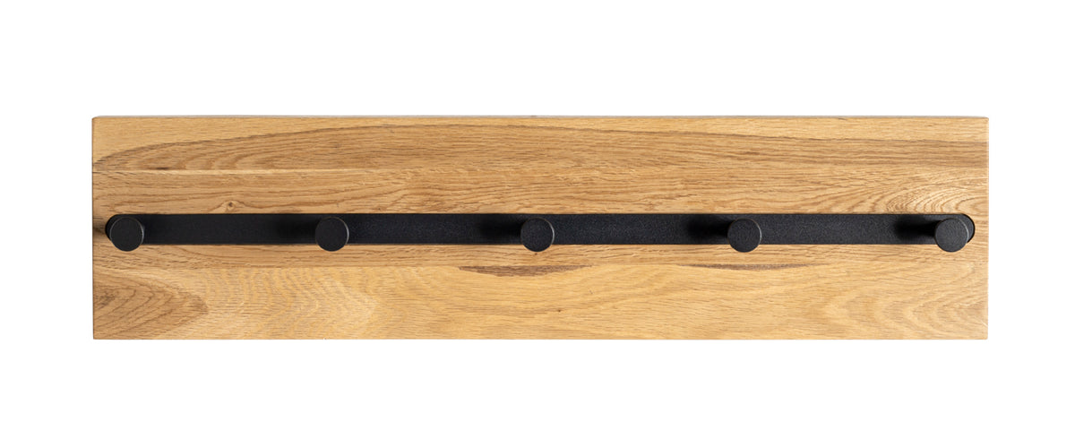 HAKU Möbel Wandgarderobe aus Massivholz in Braun 60 x 6 x 15 cm