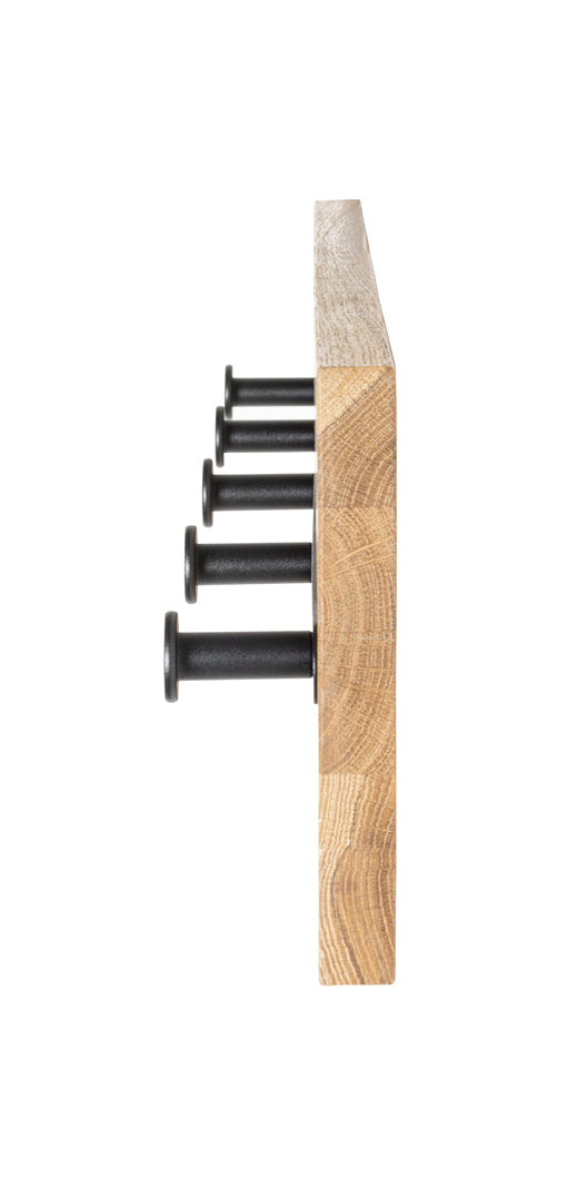HAKU Möbel Wandgarderobe aus Massivholz in Braun 60 x 6 x 15 cm