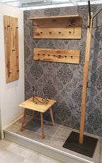 HAKU Möbel Wandgarderobe aus Massivholz in Braun 80 x 6 x 20 cm