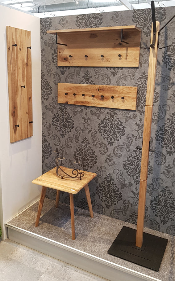 HAKU Möbel Wandgarderobe aus Massivholz in Braun 80 x 6 x 20 cm