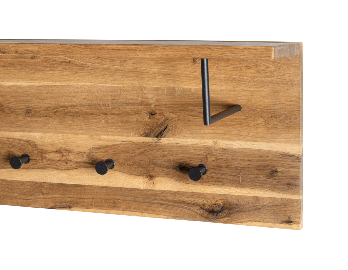 HAKU Möbel Wandgarderobe aus Massivholz Hutablage in Braun
