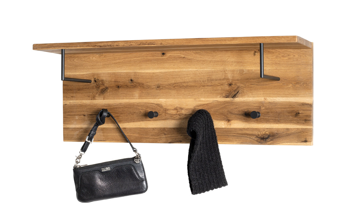 HAKU Möbel Wandgarderobe aus Massivholz Hutablage in Braun