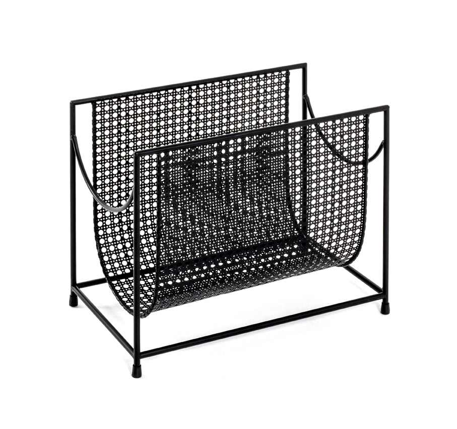 HAKU Möbel Zeitungsständer aus Metall in Schwarz 37 x 22 x 30 cm