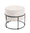 HAKU Möbel Hocker aus Textil gepolstert 48 x 44 cm in Creme, Schwarz
