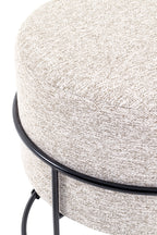 HAKU Möbel Hocker aus Textil gepolstert 48 x 44 cm in Creme, Schwarz