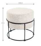 HAKU Möbel Hocker aus Textil gepolstert 48 x 44 cm in Creme, Schwarz