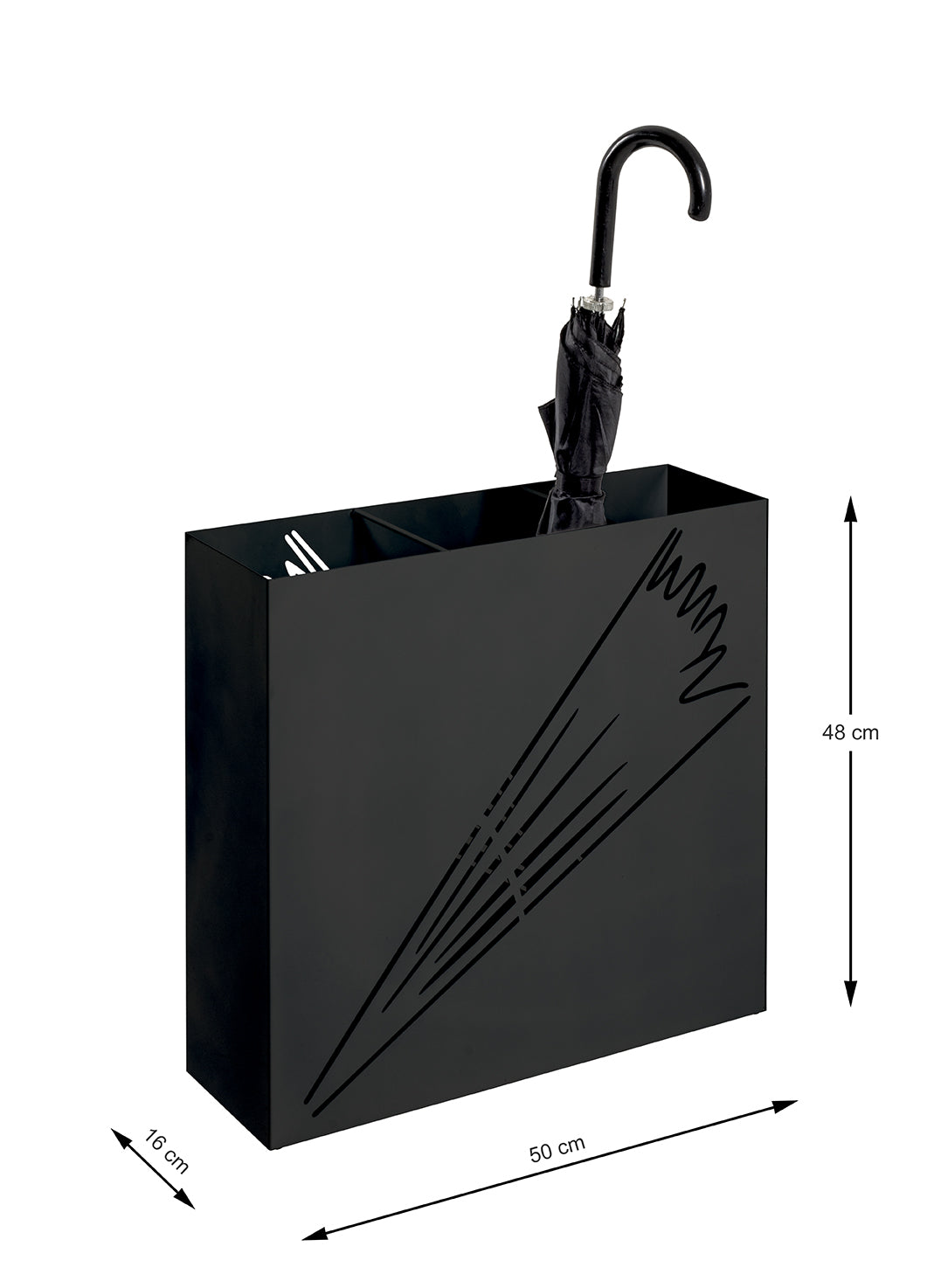 HAKU Möbel Schirmständer aus Metall 50 x 16 x 48 cm in Schwarz