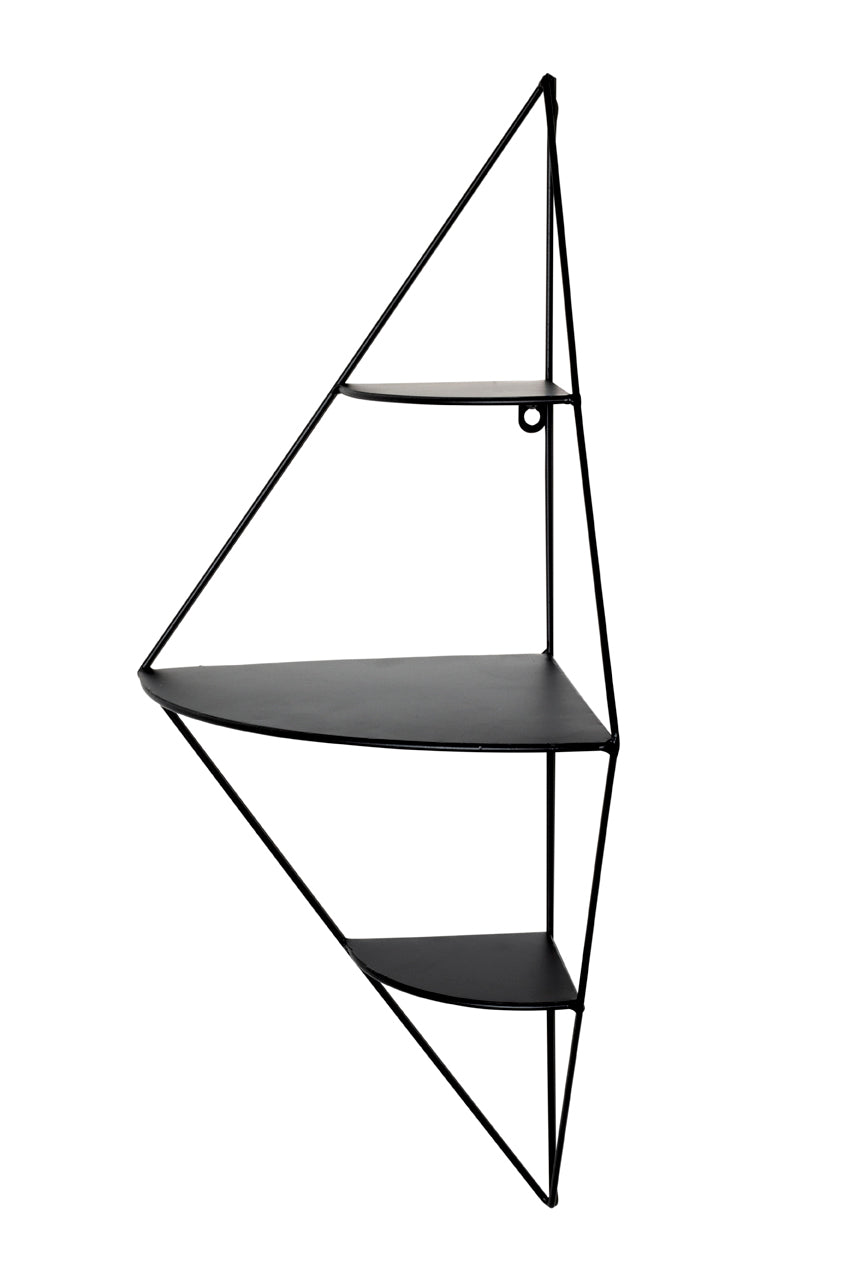 HAKU Möbel Wandregal aus Metall in Schwarz 36 x 26 x 70 cm