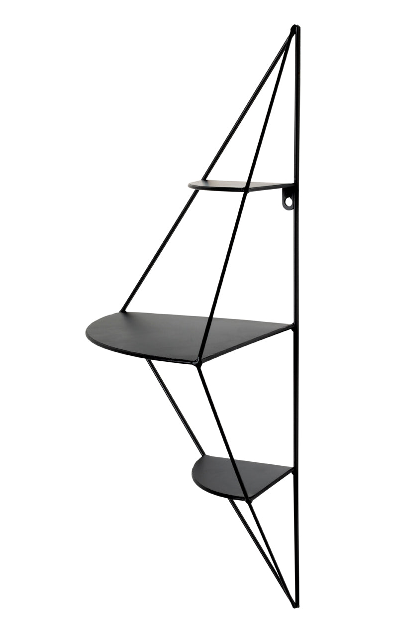 HAKU Möbel Wandregal aus Metall in Schwarz 36 x 26 x 70 cm