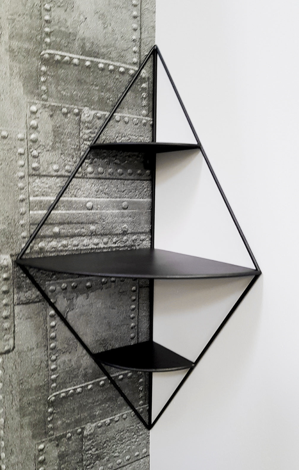 HAKU Möbel Wandregal aus Metall in Schwarz 36 x 26 x 70 cm