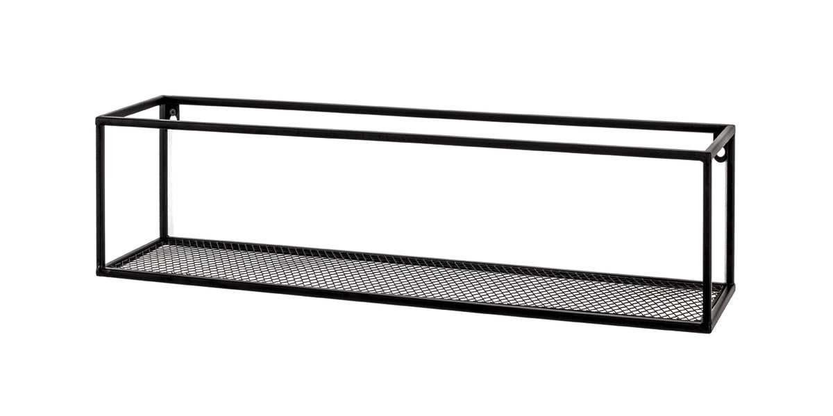 HAKU Möbel Wandregal aus Metall in Schwarz B 50-70 cm H 16 cm, 50 x 16 cm, H 16 cm