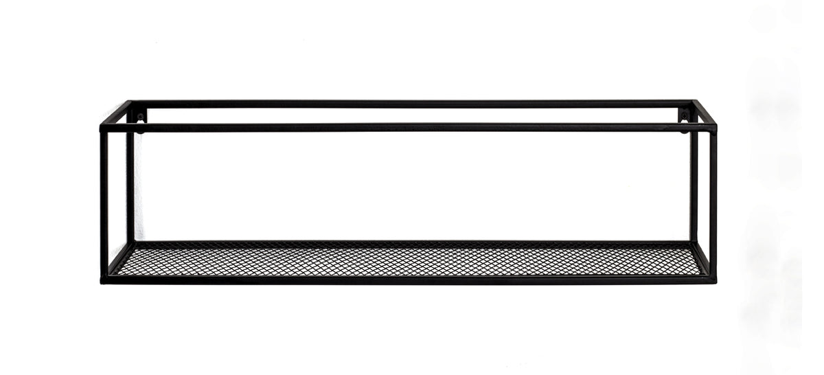 HAKU Möbel Wandregal aus Metall in Schwarz B 50-70 cm H 16 cm, 50 x 16 cm, H 16 cm