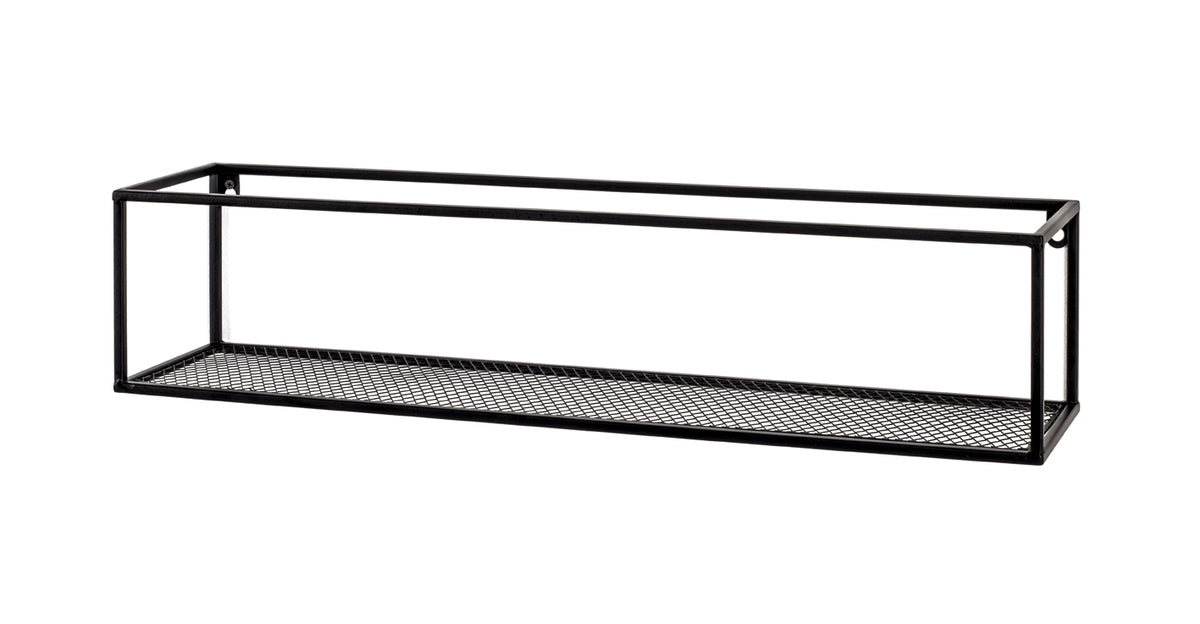 HAKU Möbel Wandregal aus Metall in Schwarz B 50-70 cm H 16 cm, 70 x 16 cm, H 16 cm