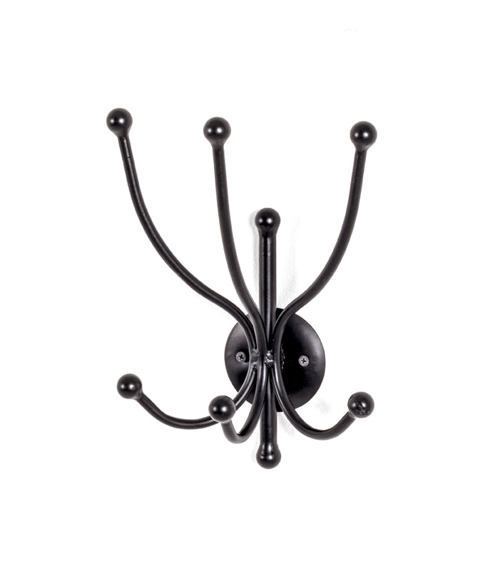 HAKU Möbel Wandgarderobe aus Metall in Schwarz 19 x 14 x 29 cm