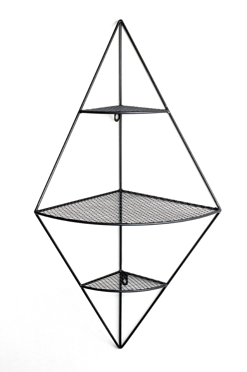HAKU Möbel Wandregal aus Metall in Schwarz 36 x 26 x 70 cm