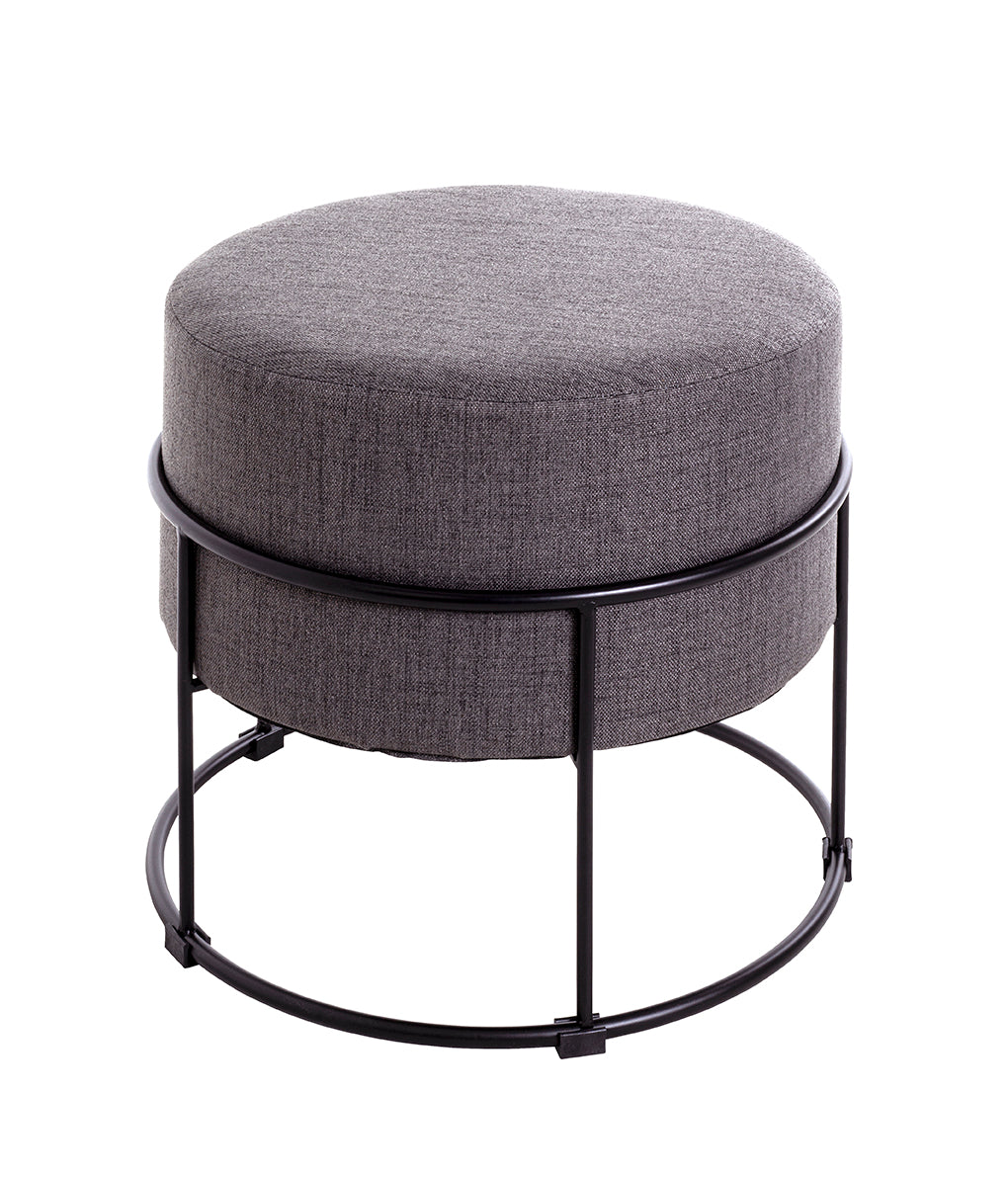 HAKU Möbel Hocker aus Textil gepolstert 48 x 44 cm in Anthrazit, Schwarz