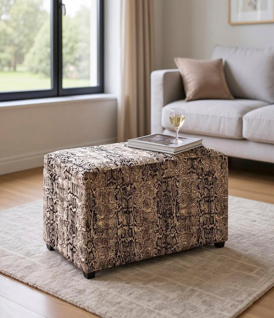 HAKU Möbel Sitztruhe aus Textil klappbar in Gold 65 x 40 x 42 cm
