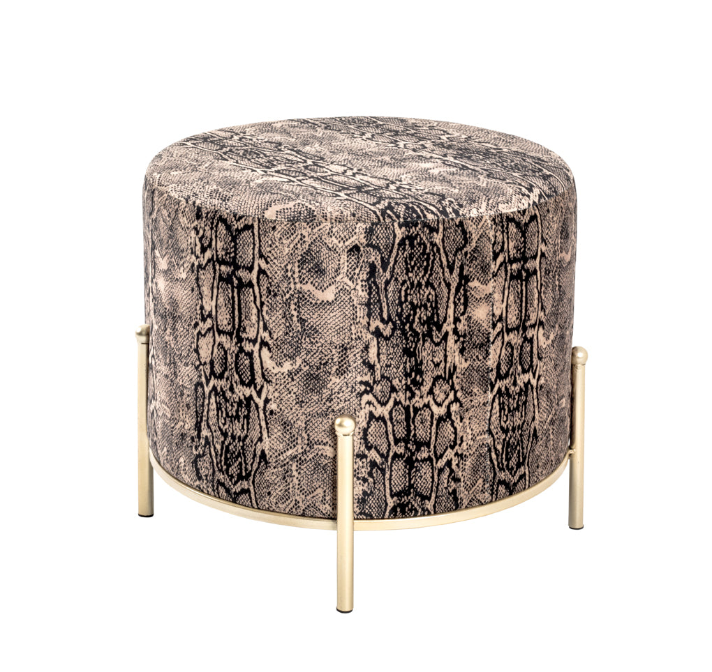 HAKU Möbel Hocker aus Textil gepolstert in Gold 48 x 40 cm