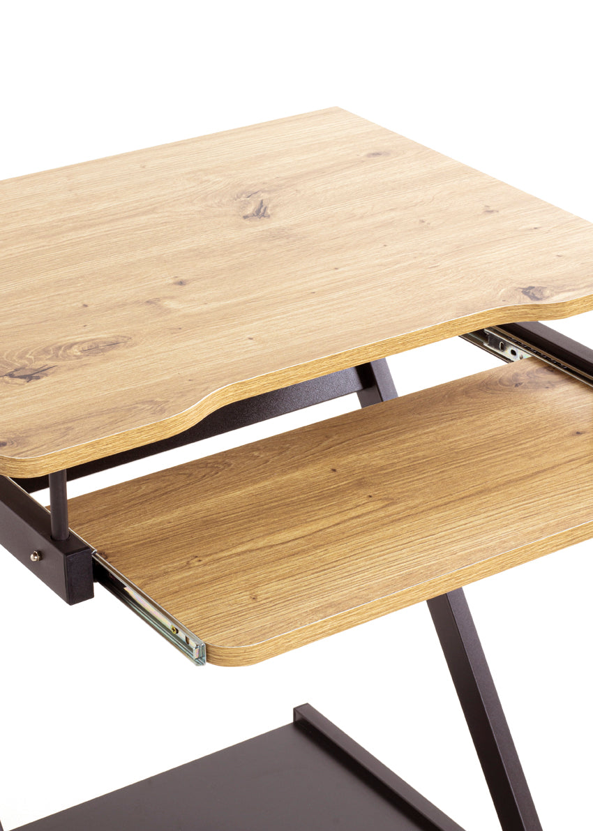 HAKU Möbel Computertisch auf Rollen aus MDF kratzbeständig in Braun
