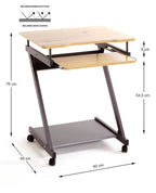 HAKU Möbel Computertisch auf Rollen aus MDF kratzbeständig in Braun