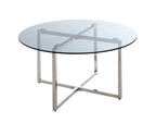 HAKU Möbel Beistelltisch aus Metall Füsse höhenverstellbar in Silber 75 x 40 cm
