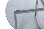 HAKU Möbel Beistelltisch aus Metall Füsse höhenverstellbar in Silber 75 x 40 cm