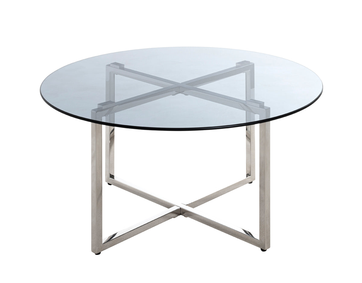 HAKU Möbel Beistelltisch aus Metall Füsse höhenverstellbar in Silber 75 x 40 cm